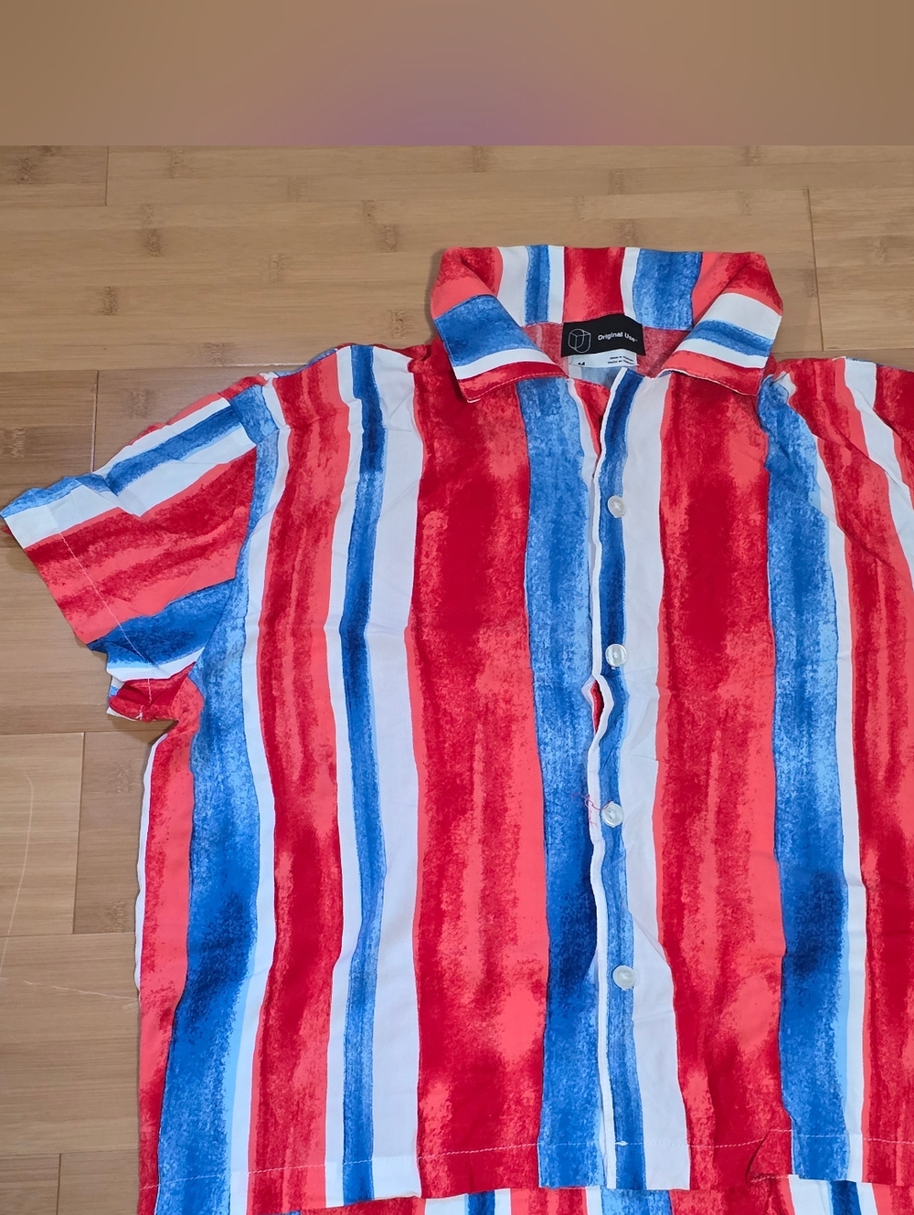 Original Use Red, Blue & White Striped Shirt